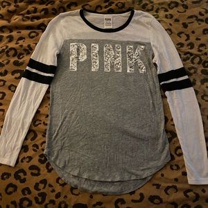 Pink Shimmering Long sleeve Tee